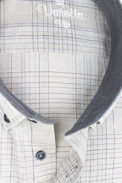 Varetta Ανδρικό καλοκαιρινό βαμβακερό πουκάμισο με κοντό μανίκι σε ασημί γκρι μεγάλο μέγεθος