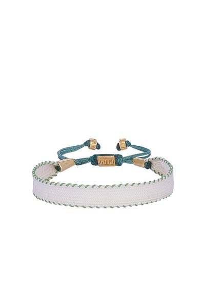 JUJU MOOD Whimsy White and Green Thick Rope Bracelet