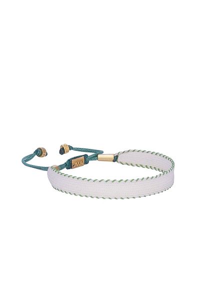 JUJU MOOD Whimsy White and Green Thick Rope Bracelet