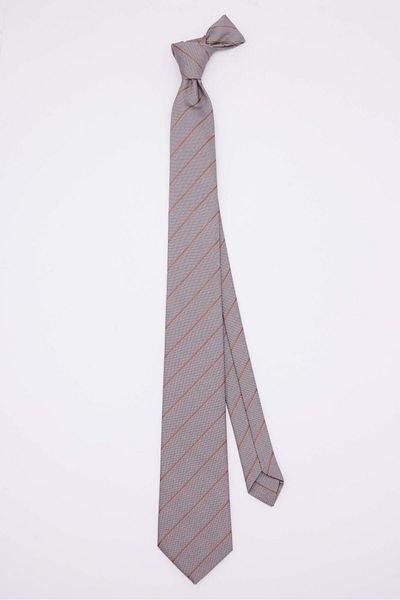 Tudors Gray Patterned Classic Tie with Krasiye Handkerchief