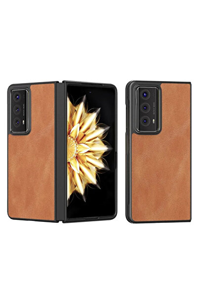 Microcase Honor Magic V2 için Deri Desenli Plastik Koruma Kılıf - AL3156