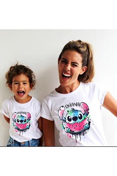 Frisson Tricou cu imprimeu Ohana pentru mamă și fiică - 2 piese pentru a crea...