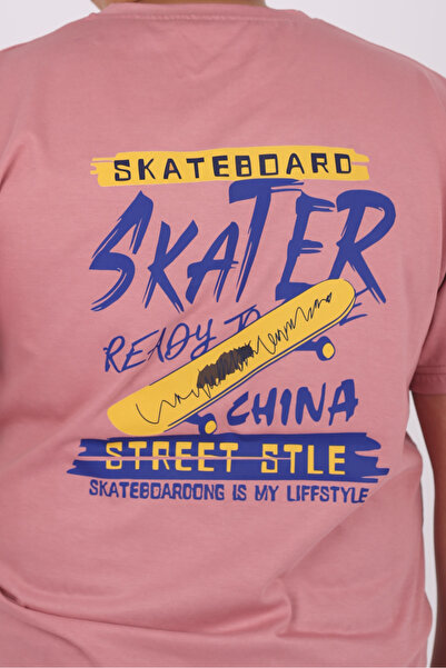 Çiggo Kids Skateboard Printed Crew Neck 100% Cotton T-Shirt