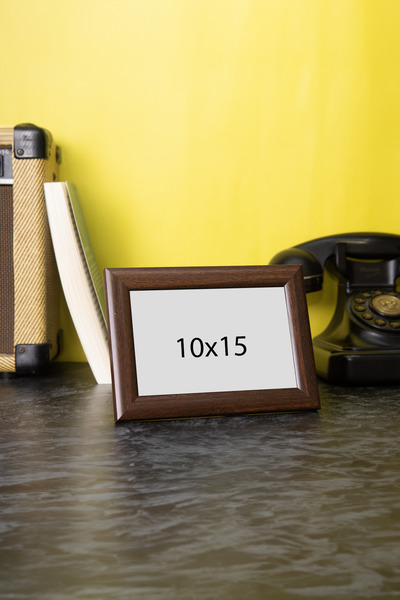 Araste 2 Καφέ κορνίζες φωτογραφιών με πόδια 10x15