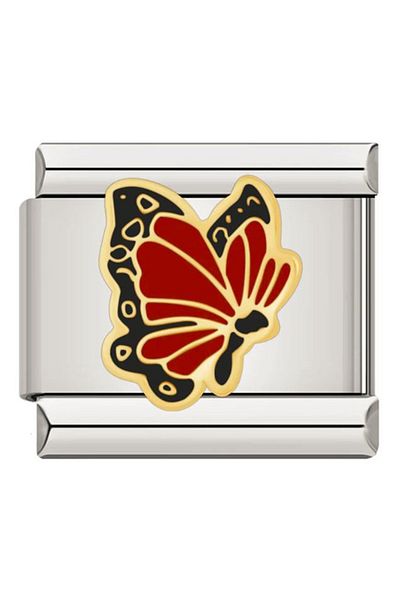 Naturel Tılsım 9mm Butterfly Charm - Italian Stainless Steel