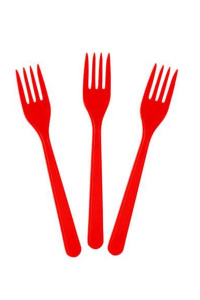 partideyince 8-Piece Red Plastic Fork