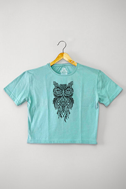 so cool Mint zelena sova Sa deznom ženska Skraćeni kroj T-shirt - dječja majica