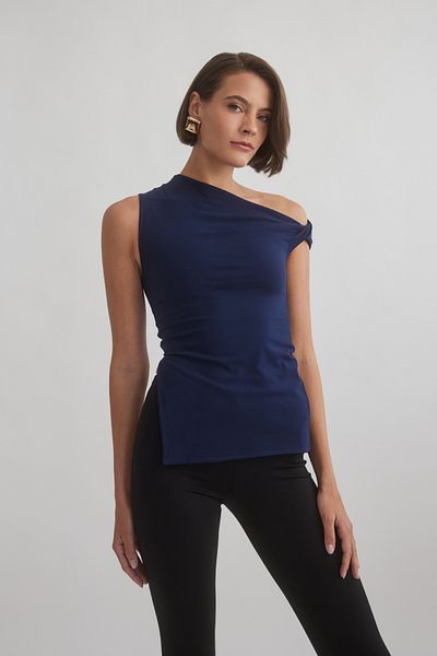World Fashion Trends WFT4064B - Μπλούζα με μονό μανίκι με μακρυά κοπή