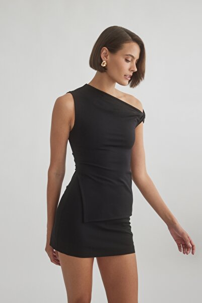 World Fashion Trends WFT4064B Bluză lungă cu șnur cu un singur mâner