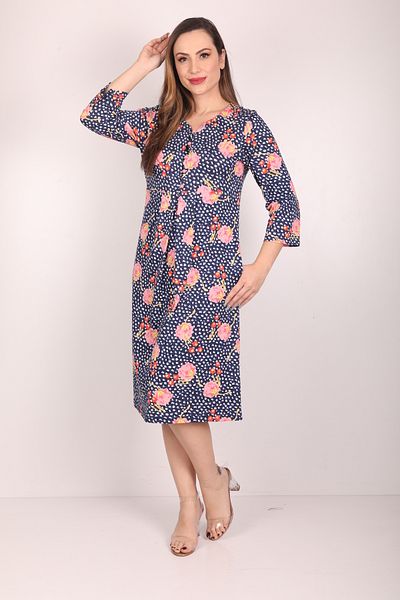 Wild Love Rochie de damă cu model floral de lungime midi - cu nasturi