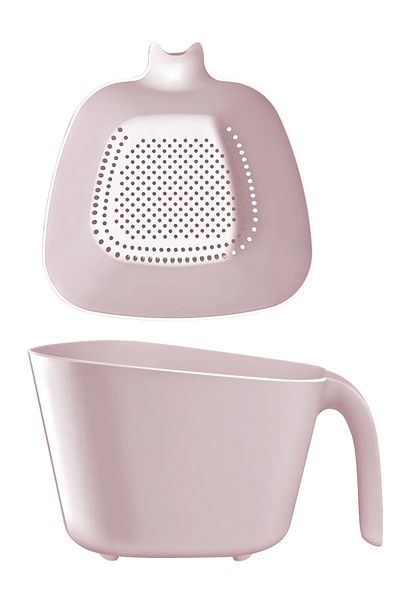 Open Home Concept 2.45lt Rice Pasta Vegetable Strainer with Handle and Double - Powder