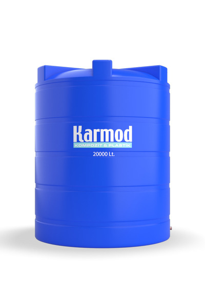 Karmod 20 Ton Polietilen Dikey Su Deposu - Mavi