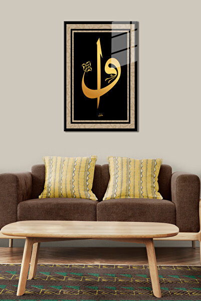 BV DEKOR TABLO DE STICLA RELIGIOSĂ VAV ELIF-TABLO DE PERETE RELIGIOS-TABLO DE STICLA INFRACȚIONĂ 4MM-TABLO DE PERETE ISLAMIC-GALĂ DE ACASA