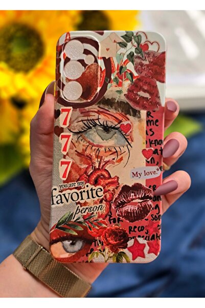 SUPER FRAME Samsung Galaxy A54 Uyumlu Baskılı Şeffaf Telefon Kılıfı