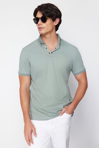 Trendyol Collection Mint Regular/Normal Cut Polo Collar T-shirt TMNSS24PO00047