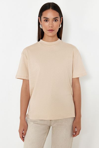 Trendyol Collection Bílo-vícebarevné 3 balení Bavlna Regular/Regular Fit Stojací límec Pletené tričko TWOSS24TS00253