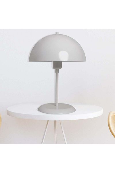 Bamyum Lipeo Kleine Tischlampe 30cm, Pilzlampe Metall, Weiße Lampe