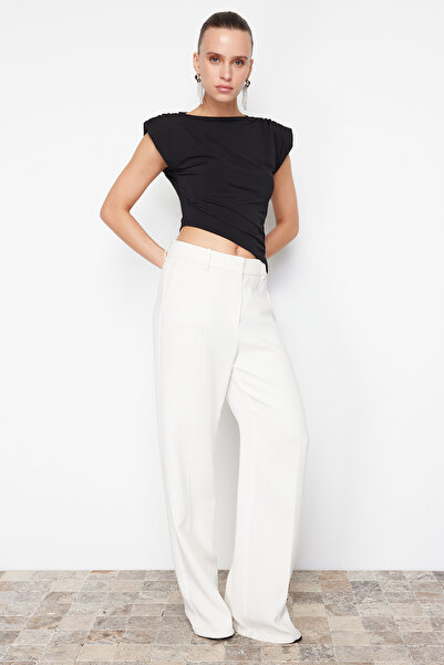 Trendyol Collection Black Knitted Blouse with Asymmetric Cut - TPRSS24BZ00037