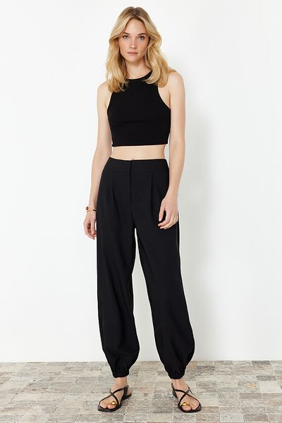Trendyol Collection Jogger Fit Black Woven Trousers - TWOSS24PL00155