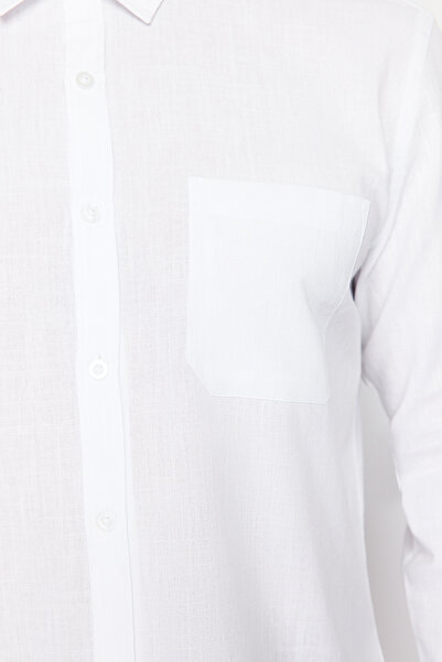 Trendyol Collection Fehér normál szabású 100% pamut ing TMNSS24GO00063