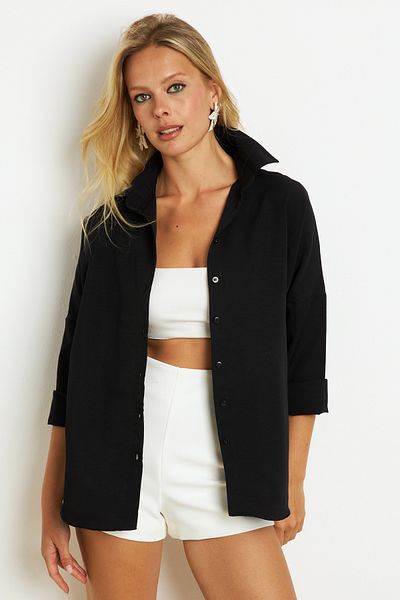 Cool & Sexy Černá základní dámská košile - K1251