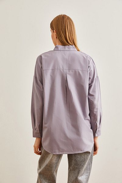 Olalook Graues, mit Pailletten besetztes Boyfriend-Shirt für Damen - GML-19000992