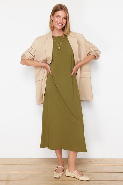 Trendyol Modest 2 sady hnědých a khaki šatů ze 100% bavlny – TCTAW22UK0110