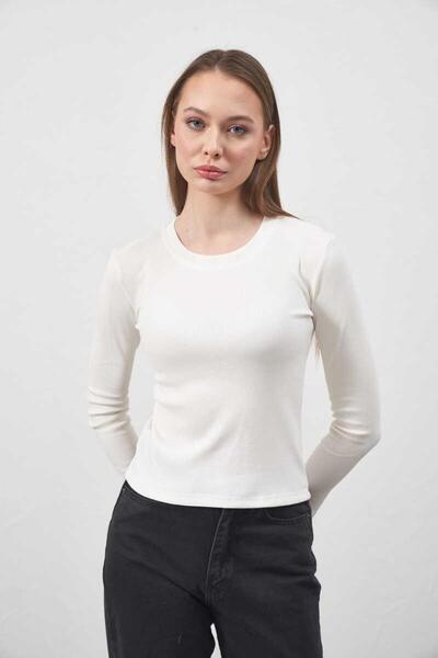 Mevra Εκρού Χρώμα κοτλέ ελαστικό ύφασμα Σώμα