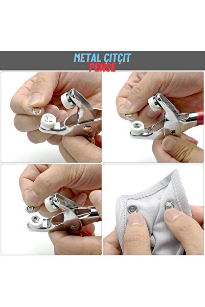 CNGZSHOP Metal Çıt Çıtlı Düğme Pensesi Ve Düğme Aparatları Gömlek, Elbise Kıy...