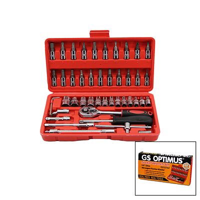 Go İthalat 46 Pieces Socket Set with Plastic Box - (4738)