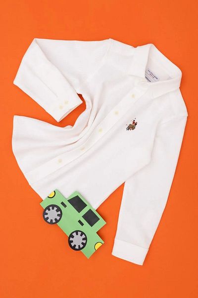 U.S. Polo Assn. Λευκό μπλουζάκι Basic για αγόρι με μακρύ μανίκι