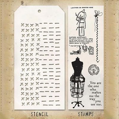 Onwize Scrapbook Journal Decorative Fashion Stencil-Stamp Set