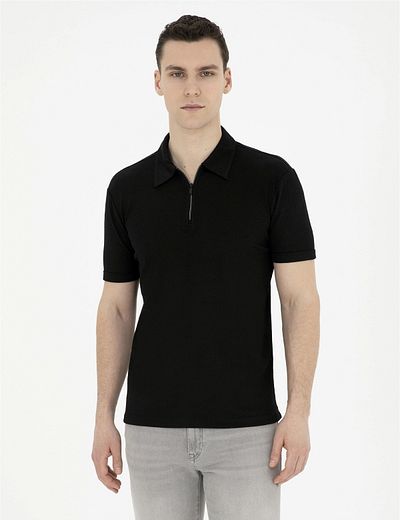 Pierre Cardin ELIFSU BUTIKHOME - Μαύρο μπλουζάκι με λεπτή εφαρμογή