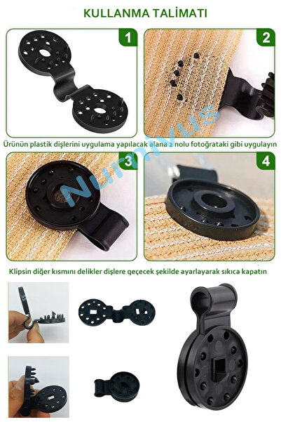 Nurnivus 100 Adet File, Branda, Güneşlik, Tente Karavan Kamp Çadırı, Duvar File Klipsi Sabitleme Kelepçe