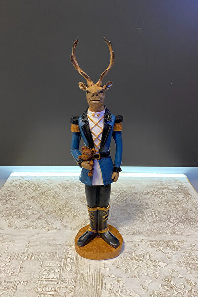 Tasarloxi Peluş Ayıcık Tutan Geyik Adam Biblo