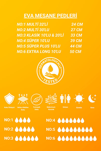 EVA Ekstra Medium Orta Boy Mesane Pedi 60 Adet (20*3 PAKET)