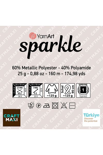 Yarnart SPARKLE - Ață de tricotat ALBASTRU-1318