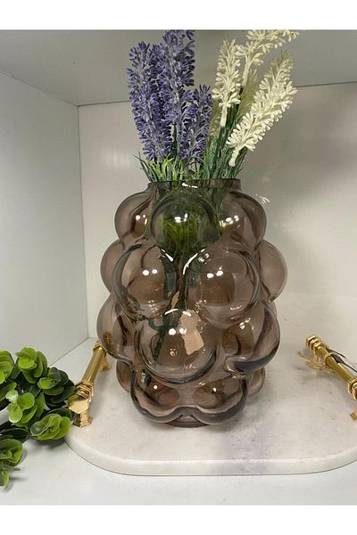 Vitale 1 16*16*20.5 cm Bronze Bubble Glass Vase