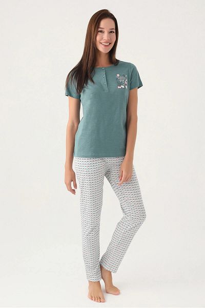 Arnetta Green Short Sleeve Women's Pajama Set - Beautfiul