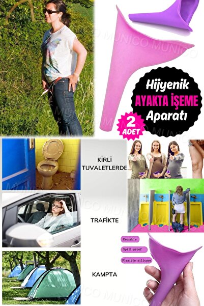 Munico 2 Adet işemek Huni Çevre Dostu Esnek Yeniden Kullanılabilir Açık Seyah...