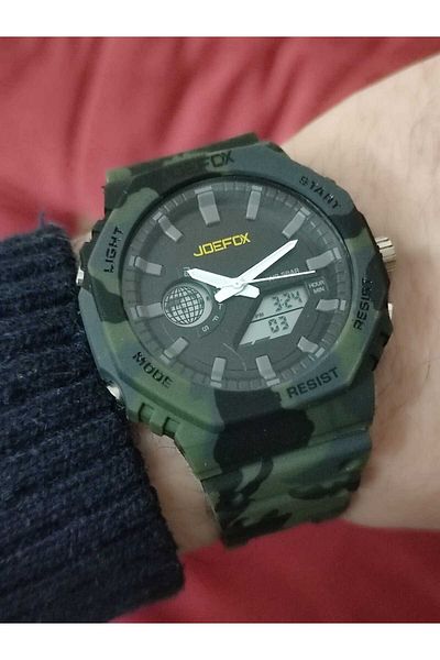 Joefox Men's Wristwatch Digital Analog Silicone Cord 1851