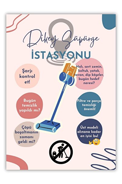 Nod Kablosuz Dikey Süpürge Alan Yer İşareti Levhası, Şarjlı Dikey Süpürge İst...