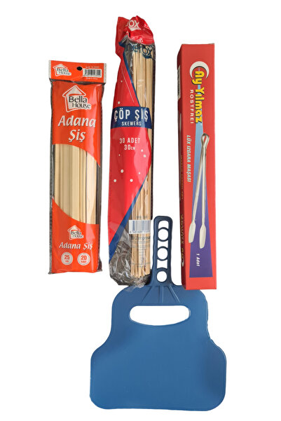 Wanderlust 4'lü Mangal Seti - 30'lu Çöpşiş, 20 Adet Kebap Şişi, 30 cm Paslanm...