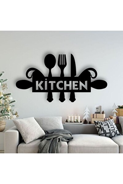 bayraktardesing BAYRAKTAR DESİGN Kıtchen Yazı Mutfak Süsü Setı 3 Mm Mdf Duvar...