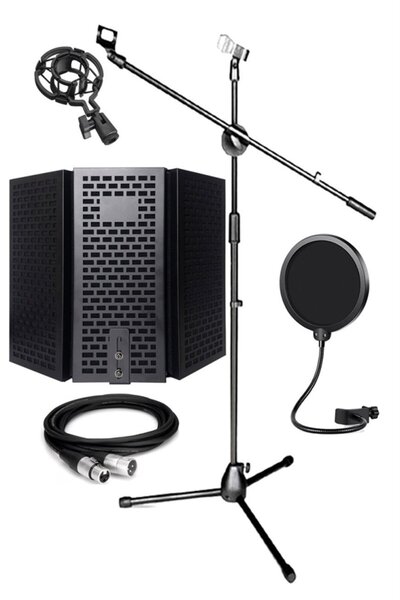 Lastvoice PF-30x-x Mikrofon Standı Yalıtım Paneli XLR Kablo Pop Filter