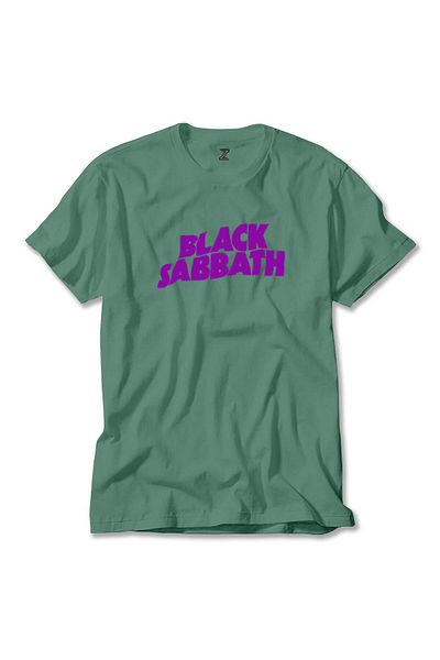 Z zepplin Πράσινο T-Shirt Black Sabbath Purple Text