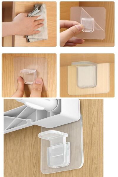 Sevram Collection 8Pcs Self Adhesive Cabinet Interior Shelf Maker Corner Attachment Shelf Holder Support Shelving Clip
