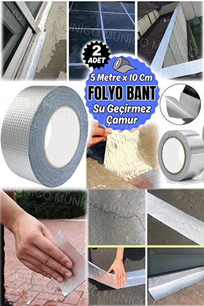 Munico 2 Adet 10 Cm x 5 Metre Pimapen Kapı İzolasyon Sızıntı Gider Hava Su Al...