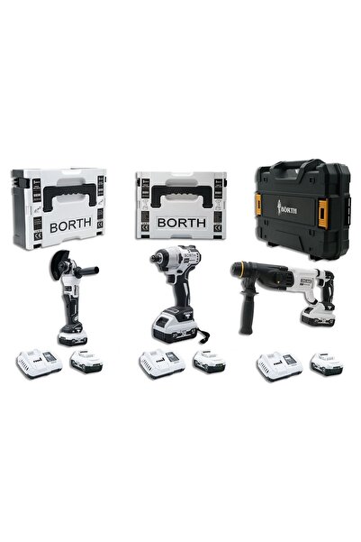 Tan Börth Akülü 3-Lü Set Hilti & Taşlama & Torklu Vidalama