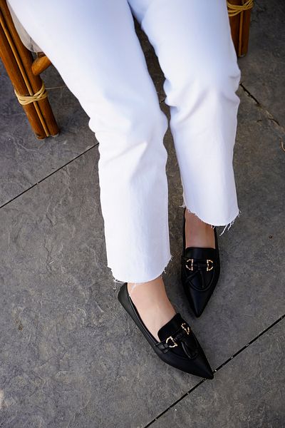 LAMİNTA Black Tassel Detailed Yoli Women's Ballerinas